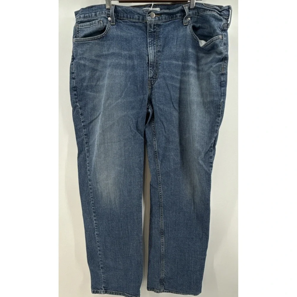 Men's Levis Strauss Signature Blue Jeans Loose Straight Fit  Actual‎ Sz 44x32